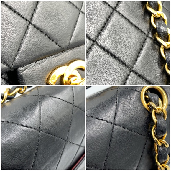 ❗️Sold❗️CHANEL Classic Lambskin Double Flap Medium Square Bag Black GHW - Picture 11 of 17